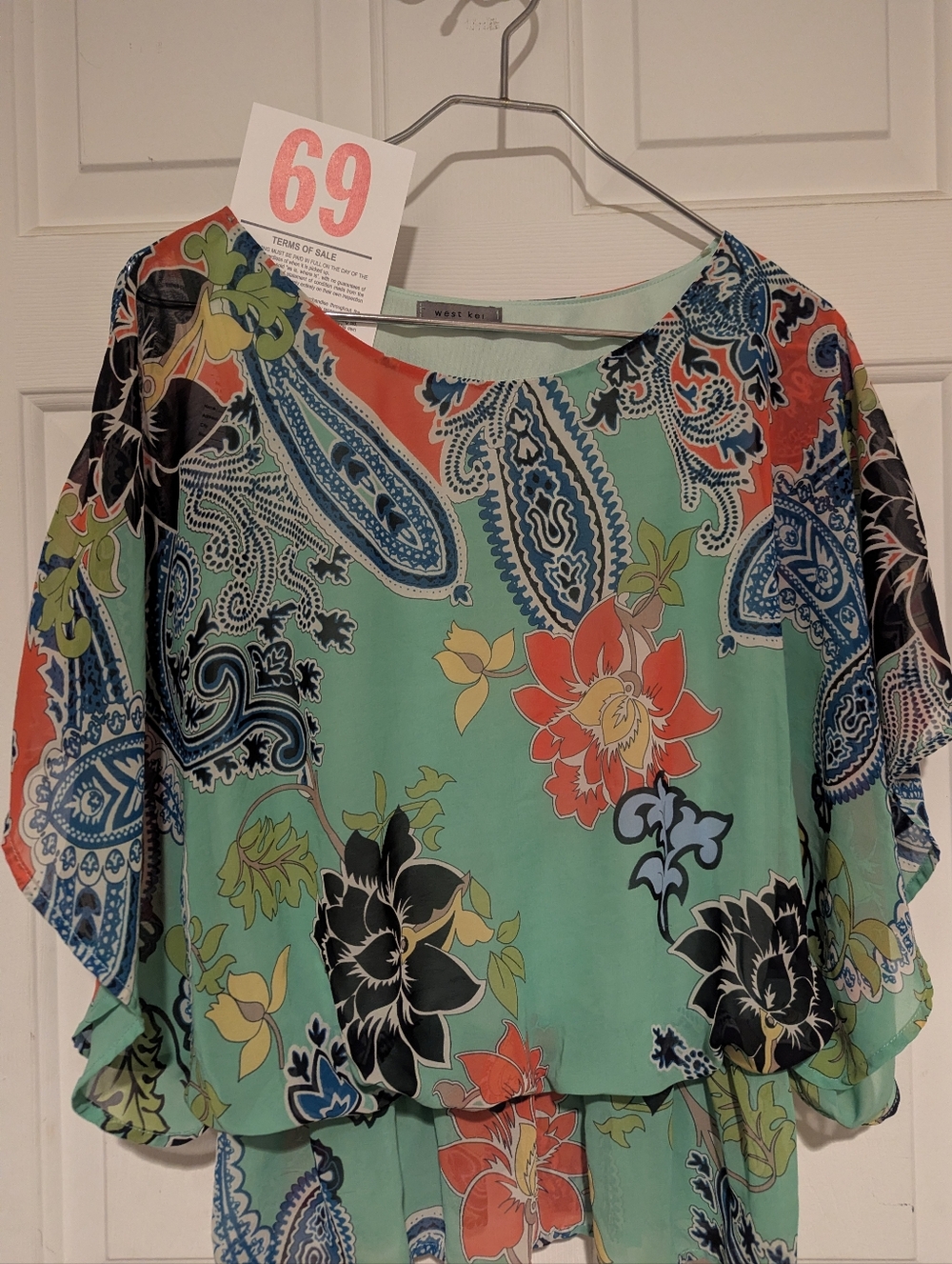 Lot 69 Green Summer Blouse S/M
